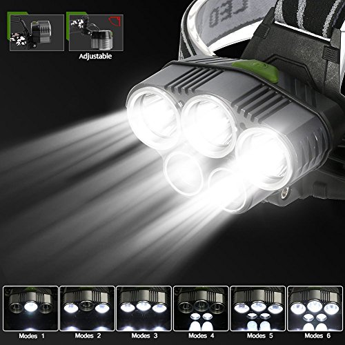 [- Head Torch LED Rechargeable, Neolight Super Bright USB Headlamp, 6 Modes Waterproof Headlight fo
