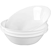 LaGlint 25OZ Cereal Soup Bowl Set of 4, Opal Glass 7.5 inch White Bowls for Ramen, Noodle, Salad, Fruit, Dishwasher and Microwave Safe