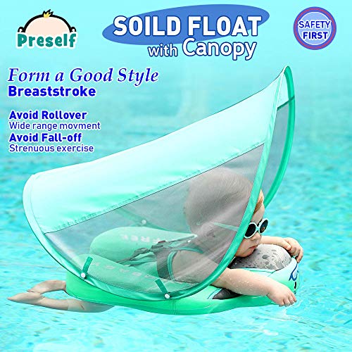 Preself Baby Solid Folat Ring 2 Infant Pool Aquatics Toddler Bathtub Floating Safety Swimming Training (Pink) - Thumbnail 6