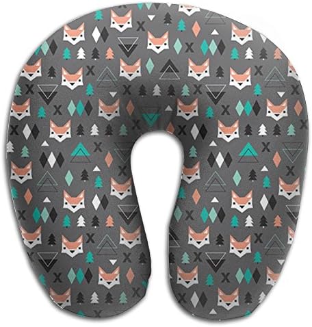 Geometric Fox Pine Tree Neck Pillow Travel U Pillow Neck Support Plane Pillow For Sleeping,Travel, Home, Neck Pain, And Many More