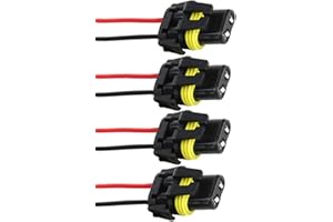 BlyilyB 4-Pack 9005 HB3 H10 9006 HB4 Bulb Sockets Female Wiring Harness Connector For Headlight Fog Lamp