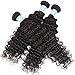 NewYou Brazilian Virgin Deep Wave 3 Bundles with Closure 8A Grade Unprocessed Human Hair with 4×4 Lace Closure Free Part Natural Color (18 20 22 with 16)