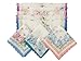 Womens Beautiful Cotton Floral Handkerchief Wendding Party Fabric Hanky with Wavy Edge 10pcs