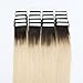 Sassina 20inch Rooted Tape in Human Hair Extensions Dark Brown to Platinum Ash Blonde, Reusable, Invisible, Seamless Double Skin Weft Tape in Hair Extensions 50 Grams 20 Pieces