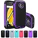 Moto E (2nd Gen) Case, LK [Shock Absorption] Hybrid Dual Layer Armor Defender Protective Case Cover for Motorola Moto E (2nd Generation) (Purple)