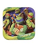 Teenage Mutant Ninja Turtles 7 in Square Plate, Pack of 8, Party Supplies