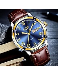 Reloj de pulsera para hombre, de acero inoxidable, luminoso, de cuarzo, a la moda, informal, de negocios, resistente al agua, 98.4 ft, Empresarial