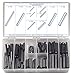 Spring Steel Slotted Spring Pin Assortment (300 Pieces), Plain Finish, Inch, With Case