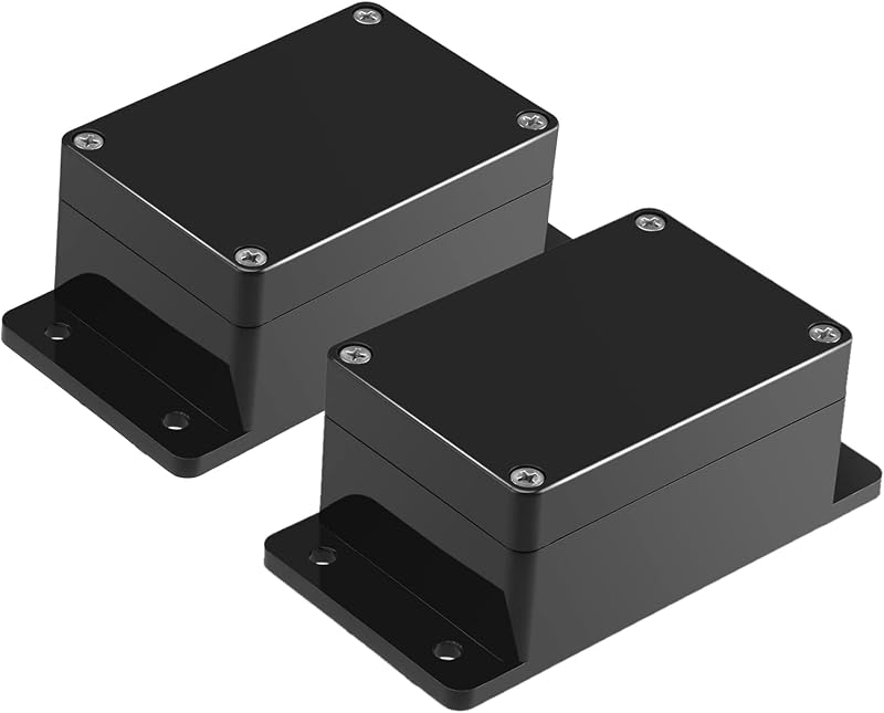 Therlan ABS Project Enclosure Box 2pcs Black IP65 Waterproof Junction Box