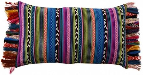 ZEN ETHIC funda cojín 30 x 50 + flecos – algodón, multicolor ...
