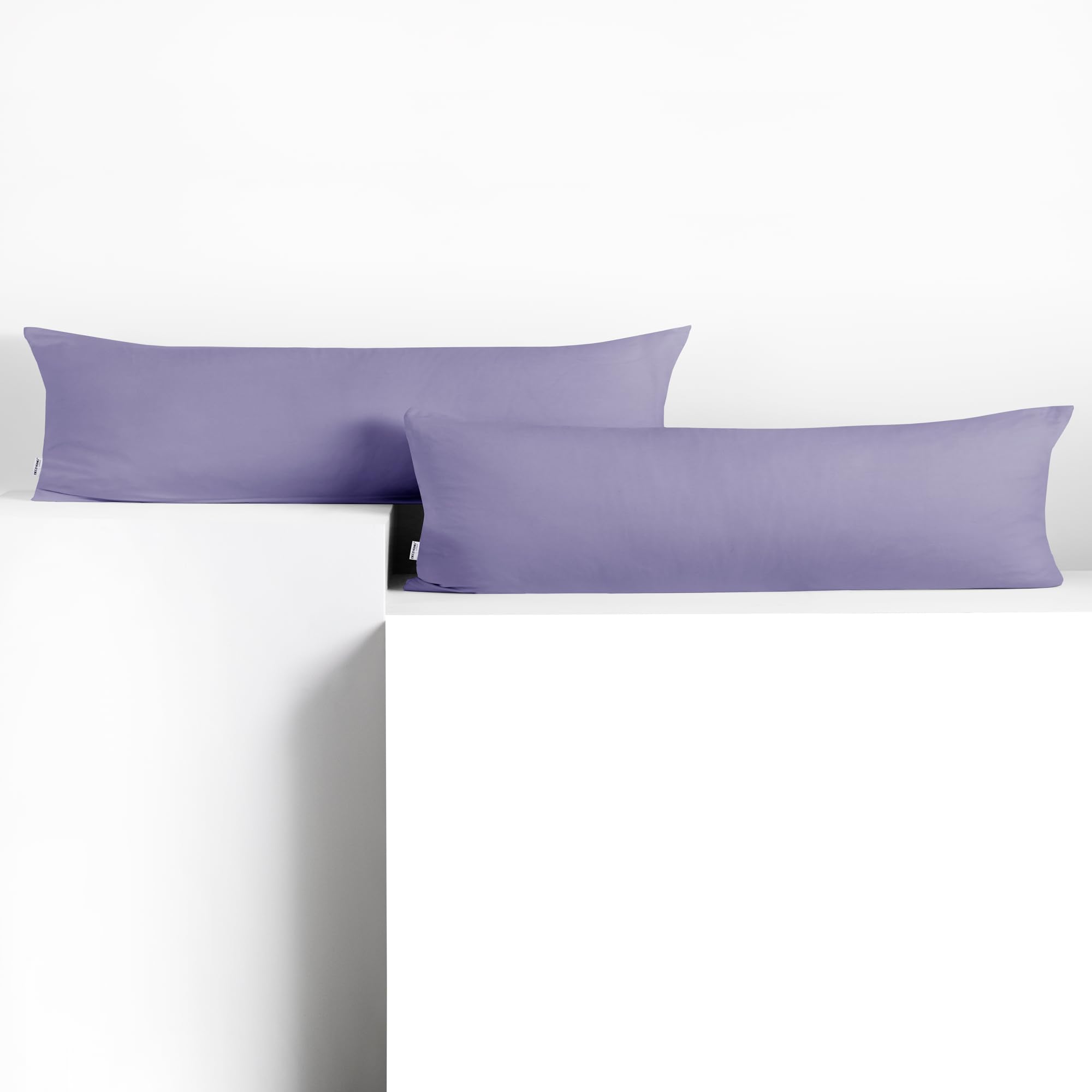DecoKing 2 x Pillowcases 20 x 145 cm Jersey Cotton Zip Lavender Amber