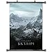 Gaming Wall Posters,Skyrim World Rocks Winter Cold The Elder Scrolls V Skyrim Home Decor Wall Scroll Poster Fabric Painting 23.6 X 35.4 Inch (60cm X 90 cm)