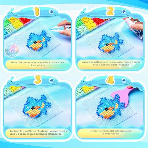 DazzBoom 5100+ Kids Water Beads, Set of 48 Large Grid Beads in Eight Colors, 42 Colors Fixed Water Mist Beads, 6 Colors Luminous Water Mist Beads, Water Beads