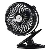 Battery Operated Clip on Fan ( 2600 mAh Power ), Mini Portable Rechargeable USB Fan for Table, Desk, Personal, Travel, Baby Stroller, Car Backseat, Outdoor Camping
