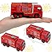 SunbriloStore Die-cast Fire Truck Engine Vehicle Toy Set, Pull Back Car Mini Firetruck Rescue Emergency Fire Truck Toy Set, Extending Ladder Truck Firefighter Car for Cake Toppers (Fire Truck)