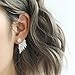 Cleacloud Angel Wings Ear Crawler Earrings Climber Rhinestone Studs Cuffs Ear Wrap Pin Vine Crystal Charm Jewelry Silver Plated