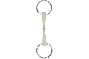 Horse Bit, Horse Ring Snaffle Bit Rubber Wrapped Flavor Stainless Steel for Training