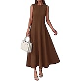 PRETTYGARDEN Sleeveless Crewneck Spring Maxi Dresses for Women 2026 Elegant Classy Semi Formal A Line Modest Party Dress