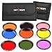 K&F Concept 67mm 9pcs Round Full Color Filter Set Orange Blue Grey Red Green Brown Yelow Purple Pink Lens Accessory Filter Kit + Filter Pouch