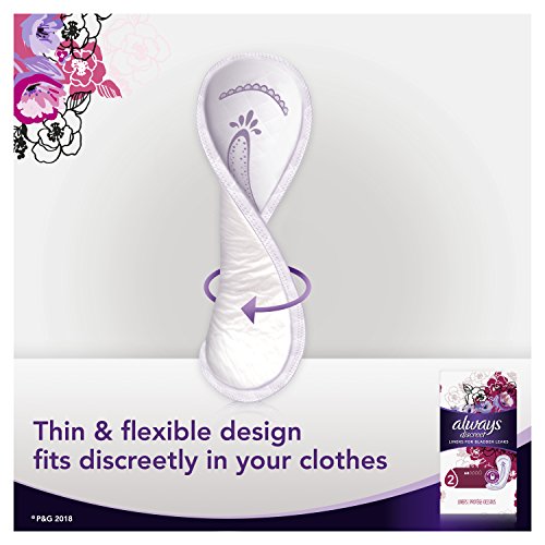 4 Always+Discreet+Incontinence+Liners+Length