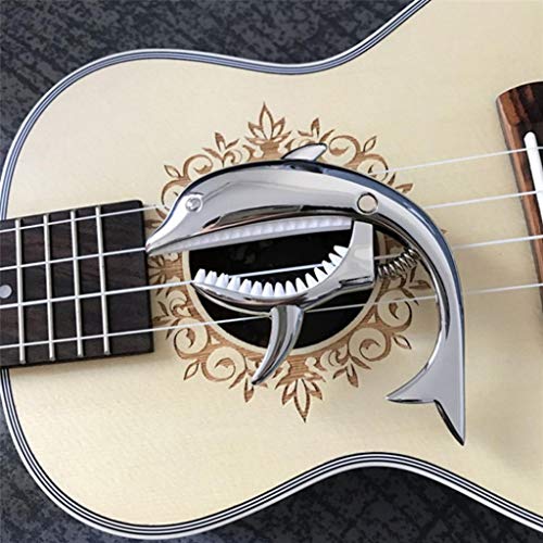 XKSIKjian's Guitar Accessorie, Dolphin Capo Clamp Metal Change Tone Clip Acoustic General Musical Instrument Accessories - Black