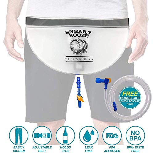 Sneaky Booze Hidden Flask Pouch For Men And Women Portable 32oz Undetectable Alcohol Bag