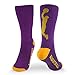 Athletic Half Cushioned Crew Socks | Basketball Player Design | Purple/Gold
