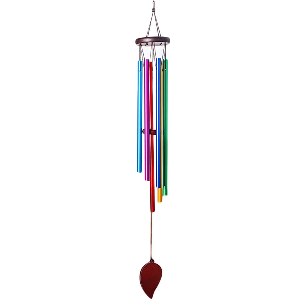 Yeucan Wood Wind Chimes Metal Aluminum Pipe Ornament Home Pendant Crafts Decoration Gift,Six