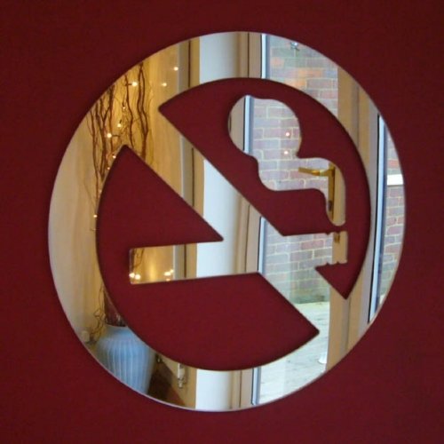 Super Cool Creations No Smoking Mirror Sign - 40cm x 40cm
