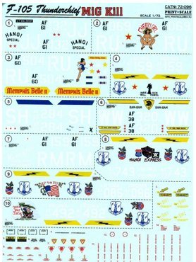 Decal for F-105 Thunderchief Print Scale 72-096