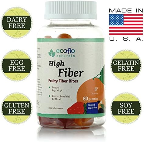Ecoflo Naturals - High Fiber Fruity Fiber Bites, 60 gummies