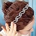 Girls' Bling Rhinestone Criss Cross Shape Headband Crystal Hairband Hairhoop,Pack of 2