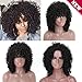 Black Curly Wig 14 inch Curly Wave Wig with Bangs Synthetic Daily Wig for Women Natural Look Same as Real Hair