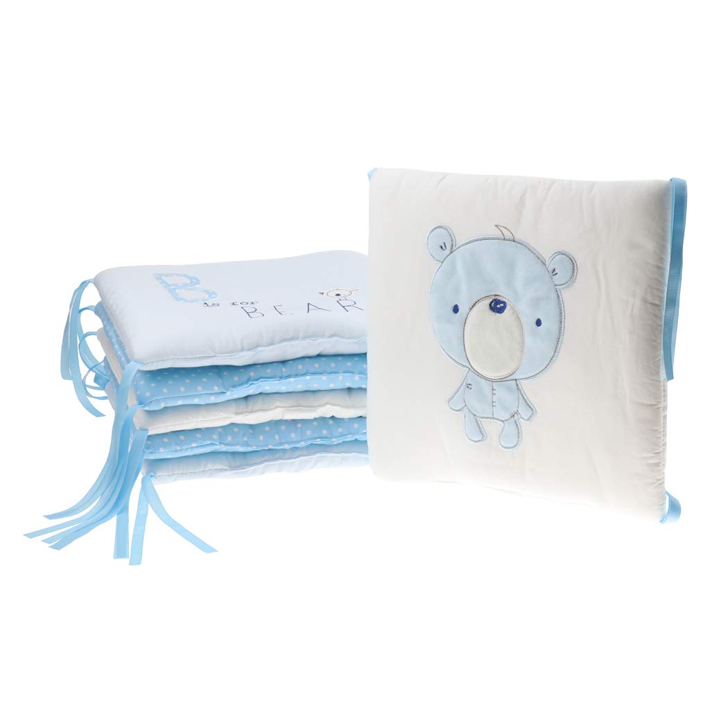 Baoblaze Set Complet 6pcs Parure De Lit Bebe Coton Chat Parures De Lits