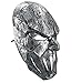 Mick Thomson Face Mask, Halloween Latex Creepy Heavy Metal Silver Decorate Masks, Masquerade and Costume Party Scary Prop