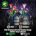 CCJK Solar Flower Lights, Solar Garden 8 Lily Flowers Stake Lights Outdoor,Solar ornaments, Mother's Day Gifts,Multi-Color Changing LED Solar Lights Decorative For Patio,Backyard(2 Pack, Purple & Red)