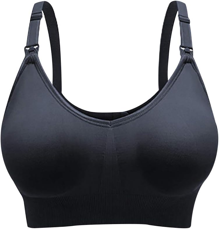 MMBABY Women's Maternity Seamless Wireless Crossover Nursing Bras with Extenders