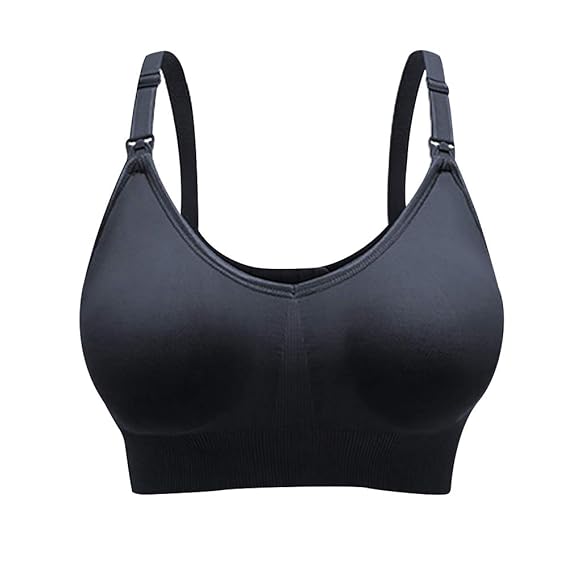 Women's Maternity Seamless Wireless Crossover Nursing Bras with Extenders