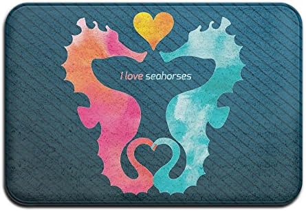 Love Seahorses - Heart Sun Non Slip Doormat Entrance Mat Floor Mat Rug Dirt Trapper Mats 15.7"x23.6"