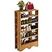 soges Shoe Racks Solid Wood Shoe Storage Shelf Organizer 5 Tiers Teak, L15-HFY