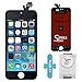 SANKA iPhone 5 LCD Screen Replacement Black, Digitizer Display Retina Touch Screen Glass Frame Assembly for iPhone 5 - Black (Free Tools Included)