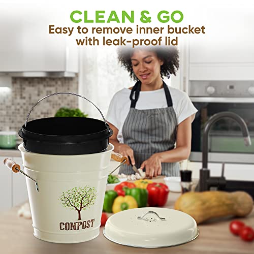 Third Rock Compost Bin Kitchen 1.0 Gallon Countertop Compost Bin with