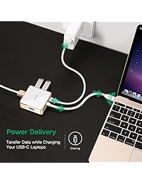 Ugreen Hub USB adaptador USB C a HDMI con tipo C entrega de potencia para MacBook, MacBook Pro 2016 (30,5 cm, Samsung Galaxy S8 Plus, Dell XPS 13, Lenovo Yoga 900, Chromebook Pixel, Huawei matebook