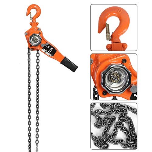 Lever Hoist, 0.75t Orange Color Chain Block Hoist Ratchet Hoist Ratchet Lever Pulley Lifting 3meters - Image 5