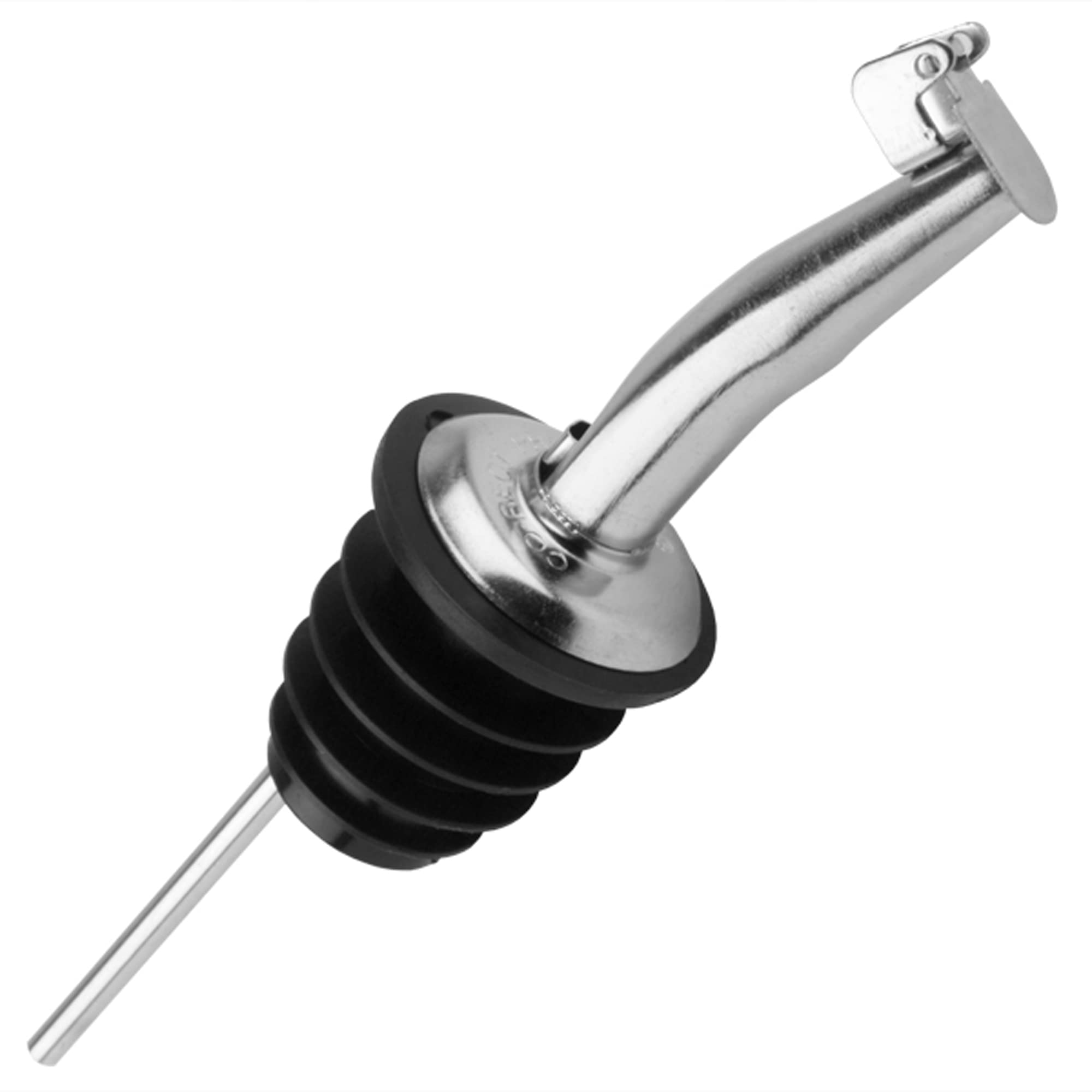 bar@drinkstuff Flip Lid Stainless Steel Tapor Pourers, MP 285-70, Pack of 12