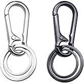 2 Pcs Keychain Clip Key Ring,Metal Carabiner Clips Keyring Keychains Chain Holder Organizer for Car and Keys Finder