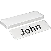 PATIKIL 3"x1" Stainless Steel Laser Engraved Mount Metal Name Plate, 10 Pack Self Adhesive Sign Personalized Custom Blank Plate for DIY Laser Printing, Notched Corner Silver