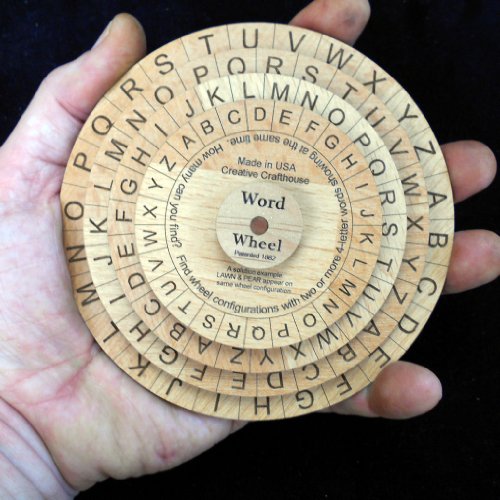 Word Wheel Puzzle - Configure the Wheels to Find At Least Two 4-letter Words - Historical Puzzle Design From 1882