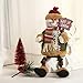 Sumind Christmas Sitting Snowman Tabletop Doll for Christmas Centerpieces Table Fireplace Decor Ornament Home Party Decoration Xmas Figurines