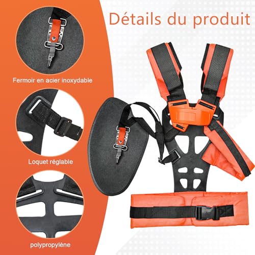 Viabrico Universal Strimmer Harness, Adjustable Padded Double Harness Strap for Strimmer and Strimmer